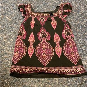 Axcess Black Floral Top sz. S